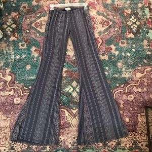 Bohemian flare leg stretch palazzo bell bottoms